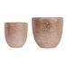 Set of pots Ø 20 cm Ø 25 cm 2 Pieces Pearl Golden Ceramic