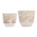 Conjunto de Vasos Ø 20 cm Ø 25 cm 2 Peças Branco Bege Cerâmica