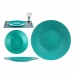 Flat Plate Turquoise Glass 27,5 x 2 x 27,5 cm (6 Units)