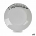 Flat tallerken Ø 24,4 cm Hvit Svart Porselen Lim (10 enheter)