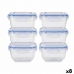 Set of lunch boxes Hermetic Blue Transparent Plastic 900 ml 14,5 x 8,5 x 14,5 cm (8 Units)