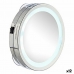 Oglindă cu Efect de Mărire Lumină LED Argintiu 16,5 x 4 x 16,5 cm (12 Unități)