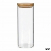 Bote Transparente Bambú Vidrio de Borosilicato 1,8 L 10,4 x 26 x 10,4 cm (12 Unidades)