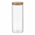 Bote Transparente Bambú Vidrio de Borosilicato 1,8 L 10,4 x 26 x 10,4 cm (12 Unidades)