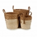Set of Baskets Brown Natural Straw (2 Units)