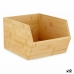 Stackable Organising Box Brown Bamboo 20,1 x 15,1 x 25 cm (12 Units)