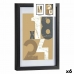 Рамка за снимки 24 x 2,5 x 32,5 cm Черен Cтъкло Дървен MDF (6 броя)