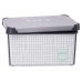 Кутия за Съхранение с Капак Home Кариран Сив Пластмаса 10 L 23,5 x 16,5 x 35 cm (12 броя)