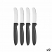 Set de Cuchillos Negro Plateado Acero Inoxidable Plástico 17 cm (12 Unidades)