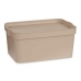Sandėliavimo dėžutė su dangteliu Rusvai gelsva Plastmasinis 7,5 L 21,5 x 14,5 x 32 cm (12 vnt.)