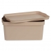Κουτί αποθήκευσης με Καπάκι Μπεζ Πλαστική ύλη 7,5 L 21,5 x 14,5 x 32 cm (12 Μονάδες)