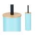 Toiletbørste Blå Metal Bambus Plastik 9,5 X 27 X 9,5 cm (6 enheder)