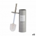 Brosse de salle de wc Beauty Products Blanc Gris Acier Plastique 9,5 x 37,5 x 9,5 cm (12 Unités)