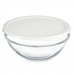 Круглая коробочка для завтраков с крышкой Chefs Белый 1,7 L 21 x 9 x 21 cm (4 штук)