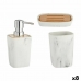 Bath Set White Bamboo Plastic (8 Units)