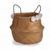 Decorative basket Pompoms White Natural Rushes 8 L 32 x 30 x 32 cm (8 Units)