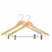 Set of Clothes Hangers Clamps Brown Silver Wood Metal 44,5 x 1,5 x 24,5 cm (24 Units)