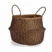 Decorative basket Brown Black Rushes 8 L 36 x 30 x 36 cm (8 Units)