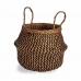 Decorative basket Black Natural Rushes 8 L 31 x 38 x 31 cm (8 Units)