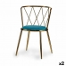 Židle Kosočtverce Modrý Zlatá 50,5 x 73 x 51 cm (2 kusů)