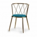 Chair Rhombus Blue Golden 50,5 x 73 x 51 cm (2 Units)