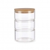 Set med stapelbara, hermetiskt förslutna, matlådor Transparent Bambu 1,2 L 11,2 x 17,5 x 11,2 cm (8 antal)