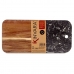 Doska na krájanie Čierna Mramorové Agátové drevo 18 x 1,5 x 38 cm (8 kusov)