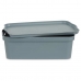 Aufbewahrungsbox mit Deckel Grau Kunststoff 14 L 29,5 x 14,3 x 45 cm (12 Stück)