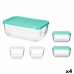 Lunchbox-Set Snow Box rechteckig Weiß türkis (4 Stück)