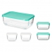 Lunchbox-Set Snow Box rechteckig Weiß türkis (4 Stück)
