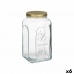 Topf Homemade Durchsichtig Gold Metall Glas 3 L 13 x 25 x 13 cm (6 Stück)