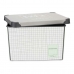 Storage Box with Lid Home Graph paper Grey Plastic 17 L 28 x 22 x 37 cm (12 Units)