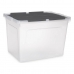 Storage Box with Lid 48 L Transparent Anthracite (6 Units)
