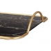 Поднос Мрамор Чёрный Позолоченный Металл Cтекло 35 x 4,5 x 20 cm (6 штук)