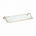 Tray Marble White Golden Metal Glass 35 x 4,5 x 20 cm (6 Units)