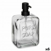 Szappanadagoló Pure Soap Kristály Fekete Műanyag 570 ml (6 egység)