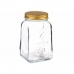 Blik Homemade Transparant Gouden Metaal Glas 1 L 9,8 x 17 x 9,8 cm (12 Stuks)