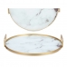 Bakke Marmor Hvid Gylden Metal Glas 30 x 4,5 x 30 cm (6 enheder)