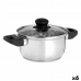 Casserole with glass lid Silver Stainless steel 1,8 L 28 x 9 x 18 cm (6 Units)