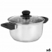 Casserole with glass lid Silver Stainless steel 2,5 L 31 x 10,5 x 20 cm (6 Units)