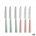 Knivset Grön Rosa Silvrig Rostfritt stål Plast (12 antal)