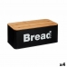 Кутия за Хляб Черен Естествен Метал Бамбук 33 x 13,3 x 18 cm (4 броя)