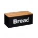 Кутия за Хляб Черен Естествен Метал Бамбук 33 x 13,3 x 18 cm (4 броя)