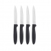 Kés szett Fekete Ezüst színű Rozsdamentes acél Műanyag 19,5 x 2 x 1 cm (12 egység)