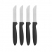 Peeler Knife Set Black Silver Stainless steel Plastic 17,2 cm (12 Units)