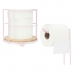 Portarrollos de Papel Higiénico Rosa Metal Bambú 16,5 x 63,5 x 16,5 cm (4 Unidades)