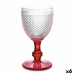 Wine glass Diamond Red Transparent Glass 330 ml (6 Units)