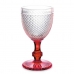 Wine glass Diamond Red Transparent Glass 330 ml (6 Units)