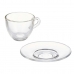 Чаша с чинийка Прозрачен Cтъкло 85 ml (6 броя)