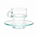 Kopp med tallerken Gjennomsiktig Glass 90 ml (6 enheter)